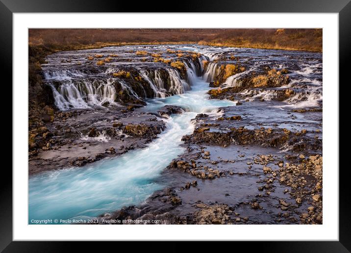 Bruarfoss waterfall in Iceland Framed Mounted Print by Paulo Rocha
