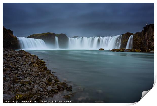 Godafoss waterfall in Iceland Print by Paulo Rocha