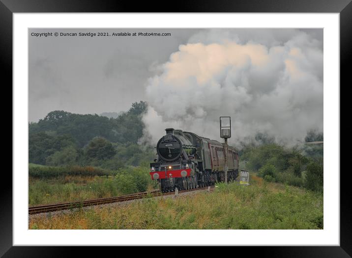 45596 'Bahamas'  steam train West Somerset Steam Express Framed Mounted Print by Duncan Savidge