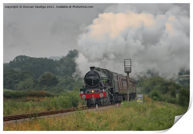 45596 'Bahamas'  steam train West Somerset Steam Express Print by Duncan Savidge