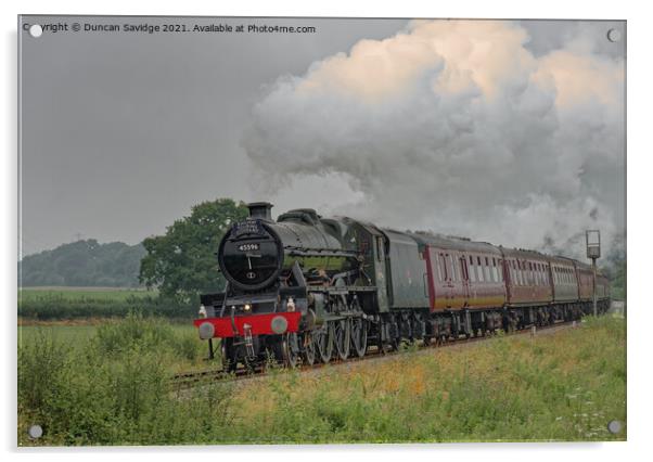45596 'Bahamas'  steam train West Somerset Steam Express Acrylic by Duncan Savidge