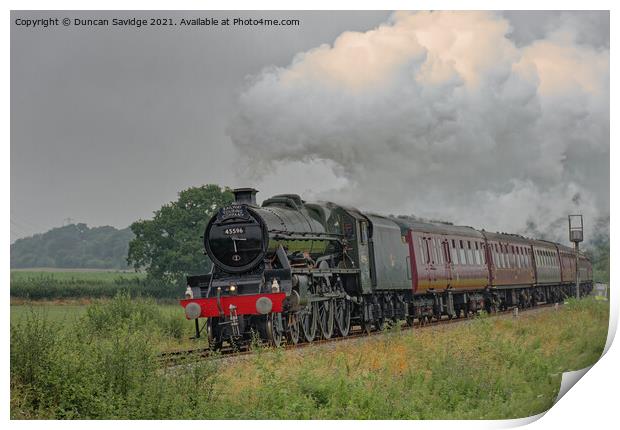 45596 'Bahamas'  steam train West Somerset Steam Express Print by Duncan Savidge