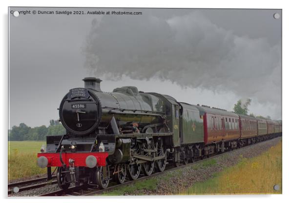 45596 'Bahamas'  steam train West Somerset Steam Express Acrylic by Duncan Savidge