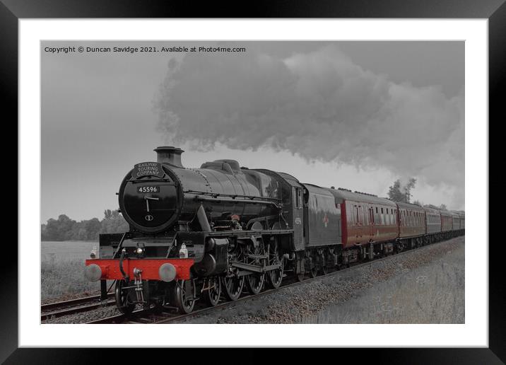 45596 'Bahamas'  steam train West Somerset Steam Express colourized  Framed Mounted Print by Duncan Savidge
