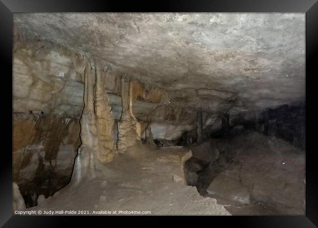 Raccoon Mountain Cave Walk Framed Print by Judy Hall-Folde