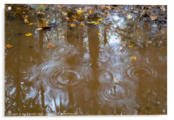 Raindrops  Acrylic by GJS Photography Artist