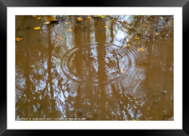 Raindrops in Reflection Framed Mounted Print by GJS Photography Artist