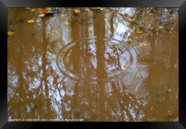Raindrops in Reflection Framed Print by GJS Photography Artist