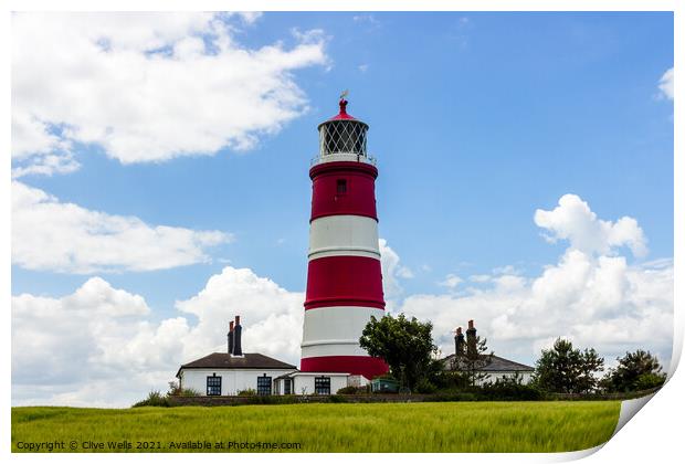 Happisburgh lighthouse   Print by Clive Wells