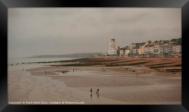 View Toward Bexhill from Hastings Pier Framed Print by Mark Ward