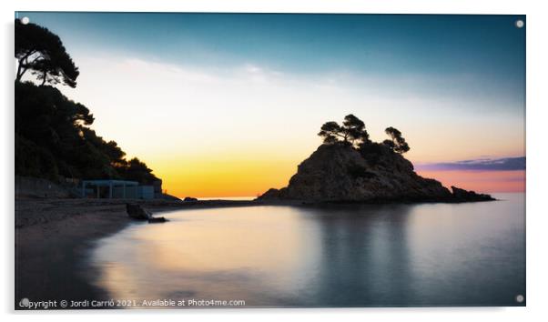 Blue hour at dawn in Cap Roig, Costa Brava, Catalonia - 8 Acrylic by Jordi Carrio