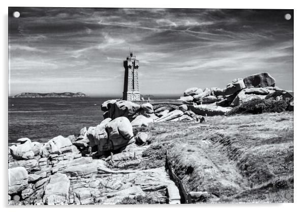 Ploumanac'h Lighthouse - C1506-1767-BW Acrylic by Jordi Carrio