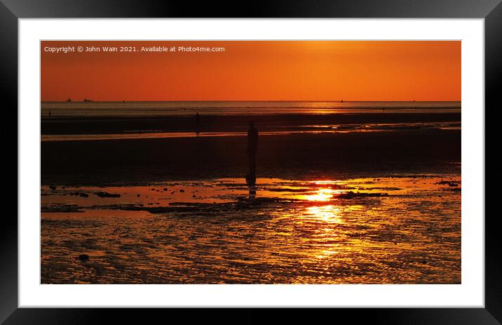 Another Place at Sunset Framed Mounted Print by John Wain