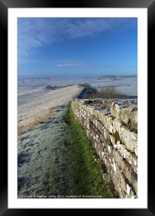 Frost on Hadrian's Wall Framed Mounted Print by Heather Athey