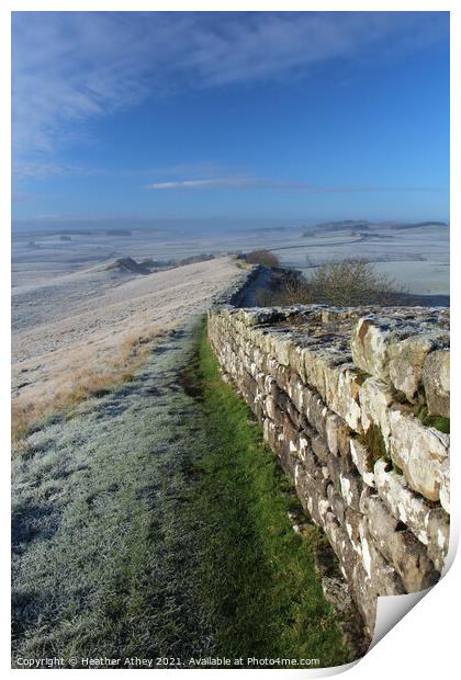 Frost on Hadrian's Wall Print by Heather Athey