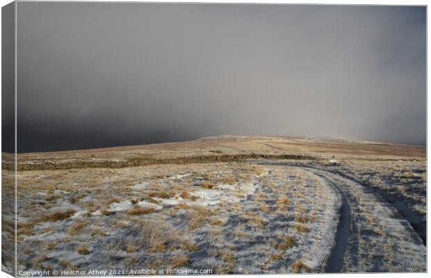 Snowstorm on Hartside Canvas Print by Heather Athey
