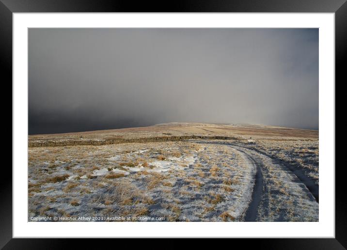 Snowstorm on Hartside Framed Mounted Print by Heather Athey