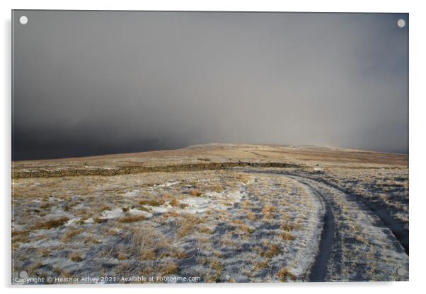 Snowstorm on Hartside Acrylic by Heather Athey