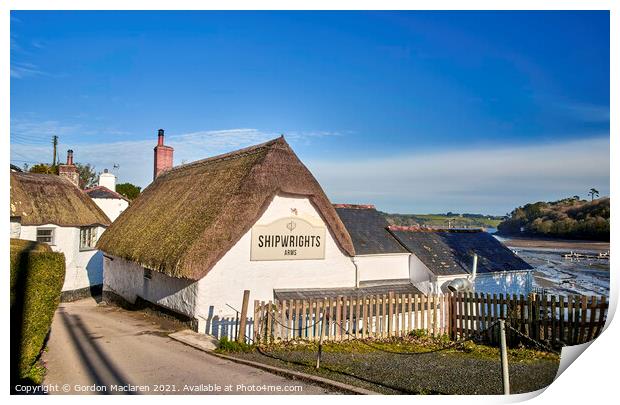 The Shipwrights Arms, Helford, Cornwall Print by Gordon Maclaren