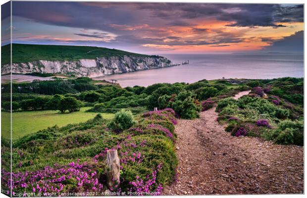 Headon Hill And The Needles Canvas Print by Wight Landscapes