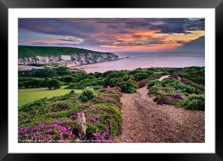 Headon Hill And The Needles Framed Mounted Print by Wight Landscapes