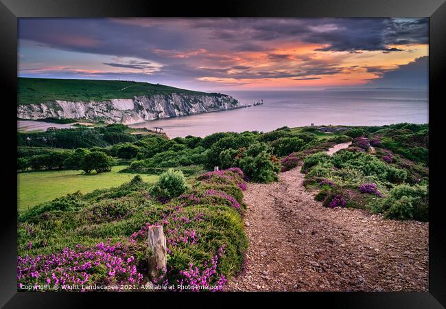 Headon Hill And The Needles Framed Print by Wight Landscapes