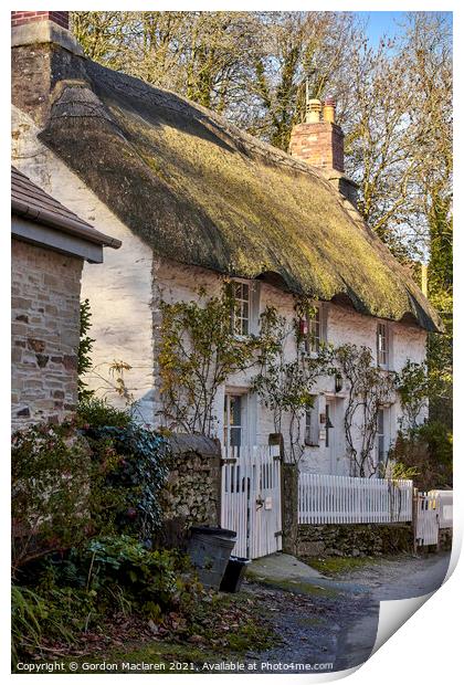 Holiday Cottage, Helford Village, Cornwall Print by Gordon Maclaren