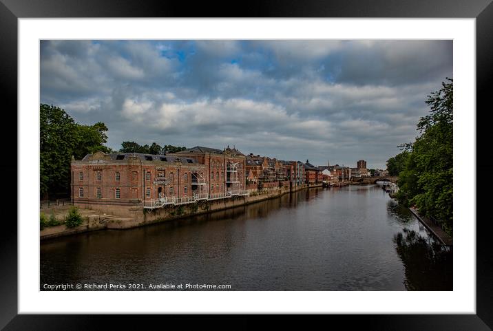 River Ouse warehouses York Framed Mounted Print by Richard Perks