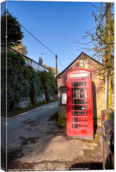 Telephone Box, Helford Village, Cornwall Canvas Print by Gordon Maclaren