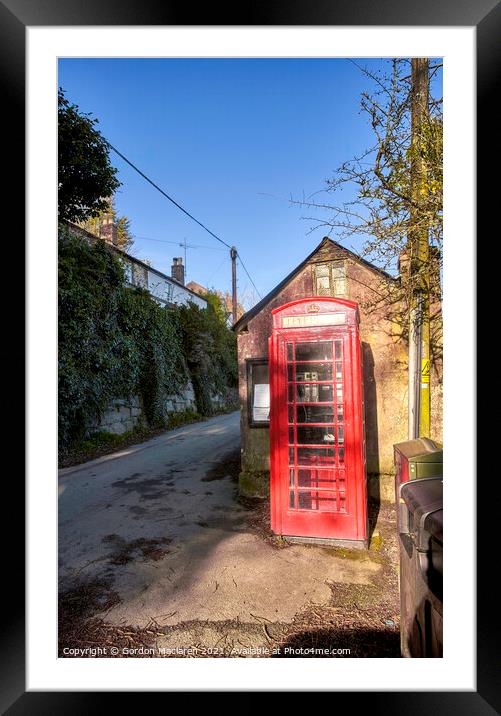 Telephone Box, Helford Village, Cornwall Framed Mounted Print by Gordon Maclaren