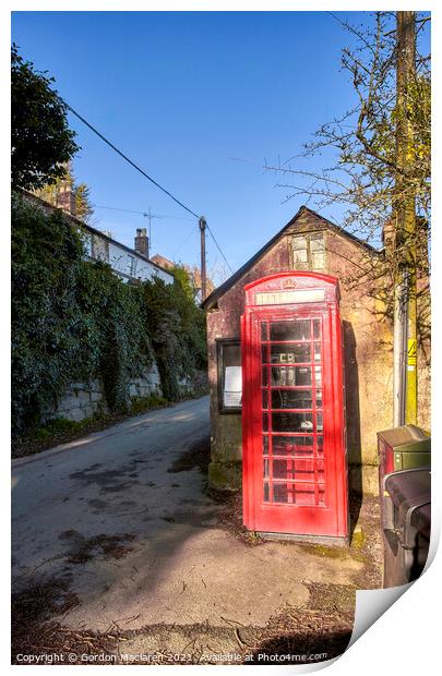 Telephone Box, Helford Village, Cornwall Print by Gordon Maclaren