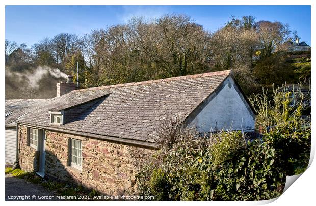 Cornish Cottage, Helford, Cornwall Print by Gordon Maclaren