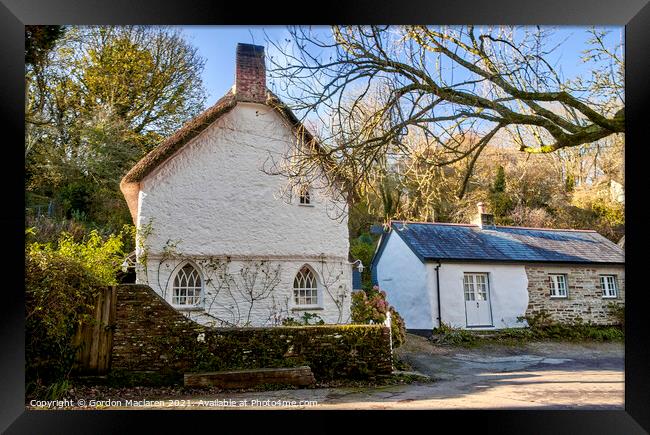 Holiday Cottages, Helford Village, Cornwall Framed Print by Gordon Maclaren