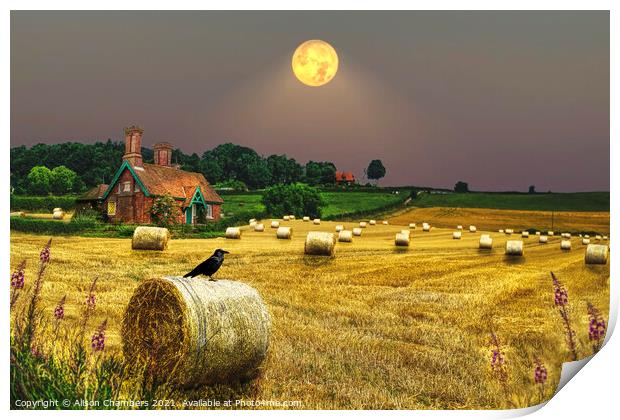 Harvest Moon Print by Alison Chambers