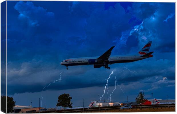 Fight in a storm Canvas Print by simon cowan