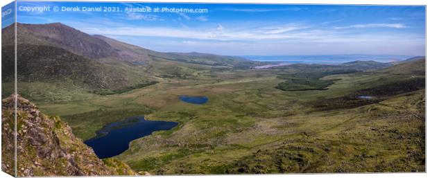 View from the top of Conor Pass (panoramic) Canvas Print by Derek Daniel