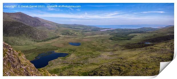 View from the top of Conor Pass (panoramic) Print by Derek Daniel