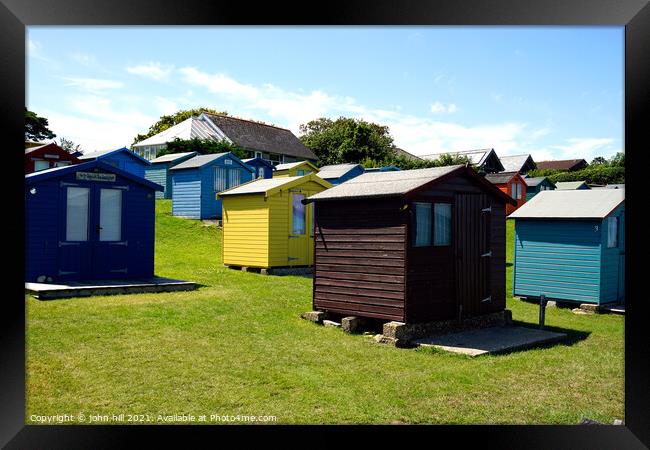 Bembridge beach huts on the isle of Wight. Framed Print by john hill