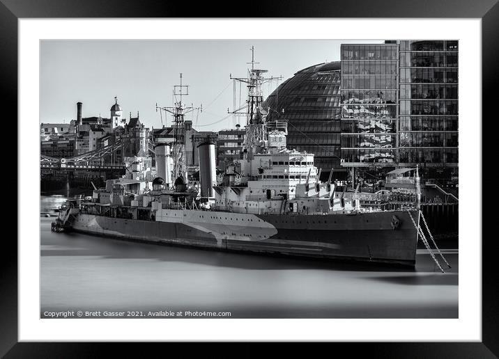HMS Belfast Framed Mounted Print by Brett Gasser