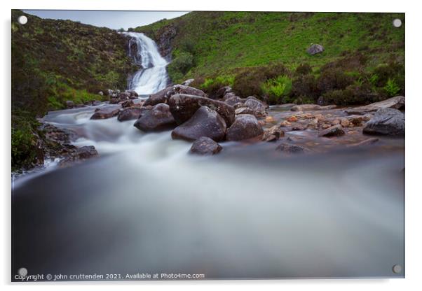 black waterfalls isle of Skye  Acrylic by john cruttenden