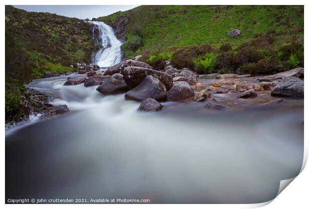 black waterfalls isle of Skye  Print by john cruttenden