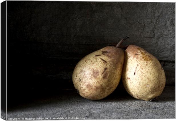 Pair of Pears Canvas Print by Heather Athey