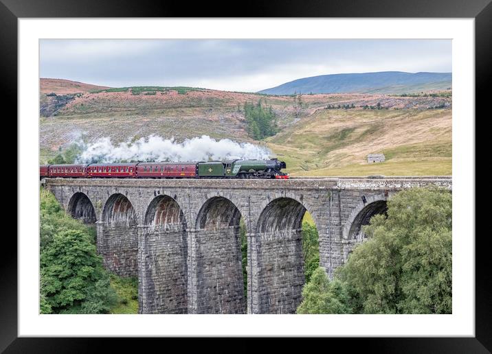 Flying Scotsman on the Dent Viaduct Framed Mounted Print by James Marsden