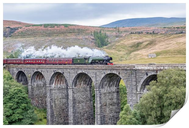 Flying Scotsman on the Dent Viaduct Print by James Marsden