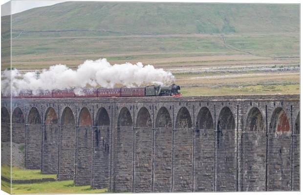 Majestic Flying Scotsman Crossing the Iconic Ribbl Canvas Print by James Marsden