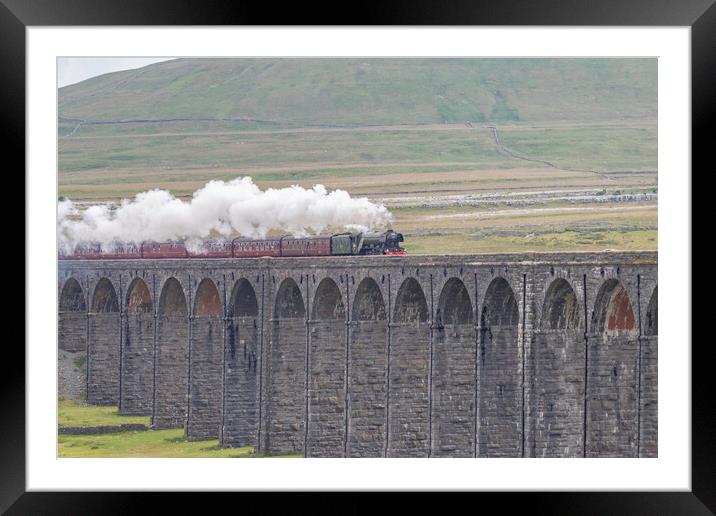 Majestic Flying Scotsman Crossing the Iconic Ribbl Framed Mounted Print by James Marsden