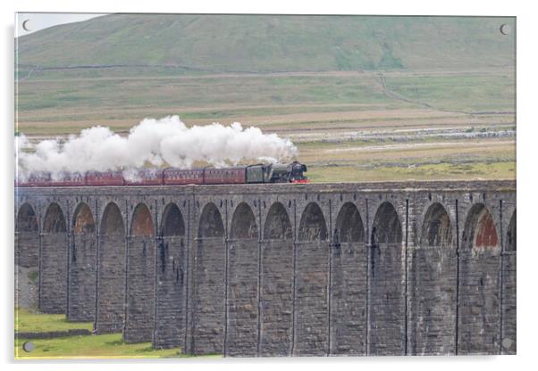 Majestic Flying Scotsman Crossing the Iconic Ribbl Acrylic by James Marsden