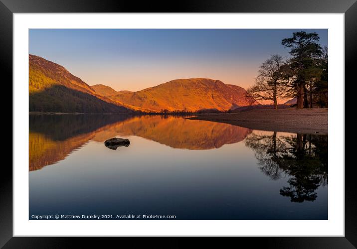 Buttermere Reflections Framed Mounted Print by Matthew Dunkley