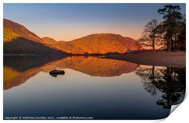 Buttermere Reflections Print by Matthew Dunkley