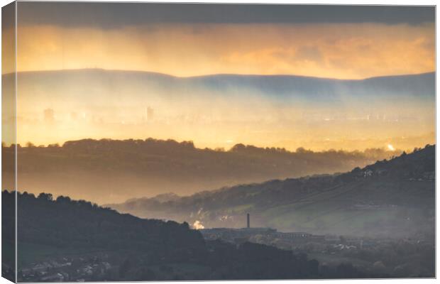 Golden Layers from Eccles Pike  Canvas Print by John Finney